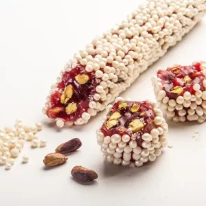 Fildişi Granül Çikolatalı Narlı Şerit Lokum