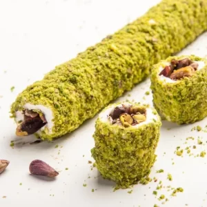 Toz Antep Fıstık Kaplı Çikolatalı Sarma